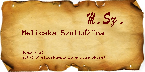 Melicska Szultána névjegykártya